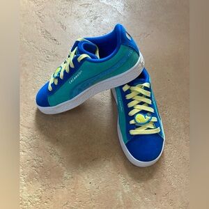 Boys PUMA Suede x Cocomelon JJ  Style Blue Teal SuedeWhale Lace Lock NWOT Size2C